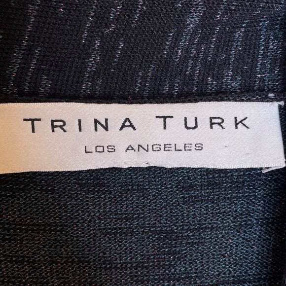 Trina Turk Purple/Black/Silver Belted Cardigan, S - Picture 7 of 8